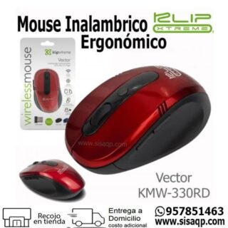 Mouse Vector Ergonómico Inalámbrico 2.4GHz Rojo KMW-330RD