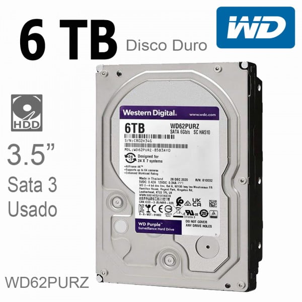 Disco duro 6TB WD Purpura Sata WD62PURZ