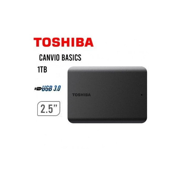 Disco externo Toshiba 1 TB Canvio Basics, USB 3.0, 2.5", Negro HDTB510XK3AA