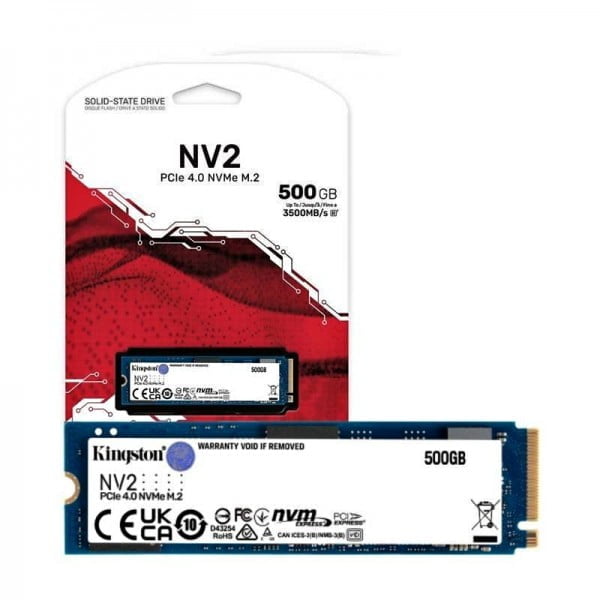 Disco solido SSD 500GB Kingston NV2 NVMe PCIe 4.0 SNV2S/500G