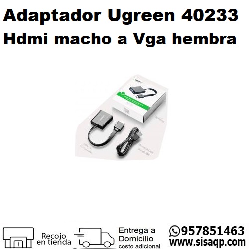 Adaptador Hdmi Macho a Vga hembra Ugreen 40233