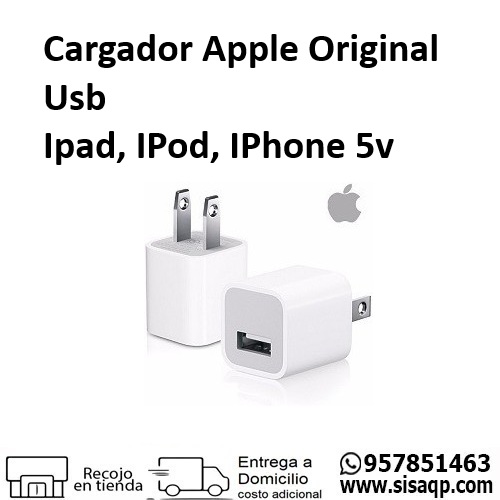 Cargador Apple Original Usb Ipad Ipod Iphone 5v