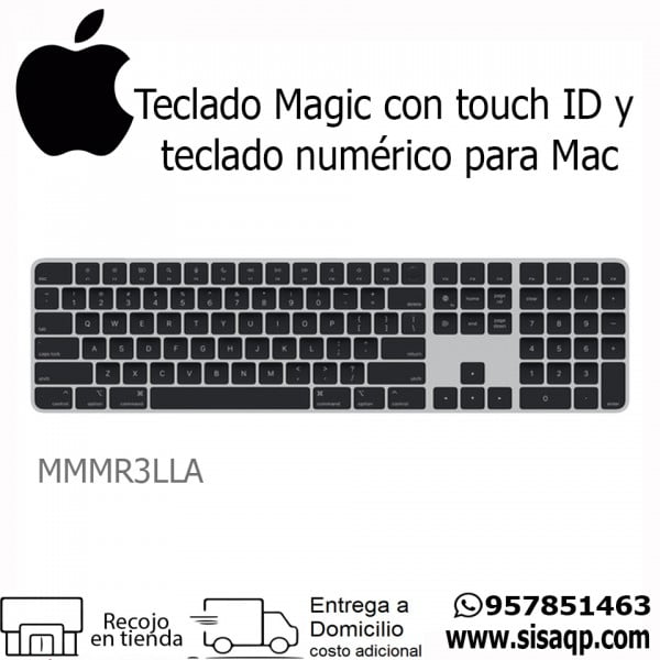 Teclado Apple Magic con Touch ID y teclas numérico Black – inglés ultimo modelo