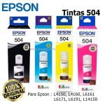 Tinta Epson 504 T504220 Cyan para impresoras Epson L4160