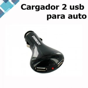 Cargador cigarrera para auto 2 usb Eveready Fast Charging