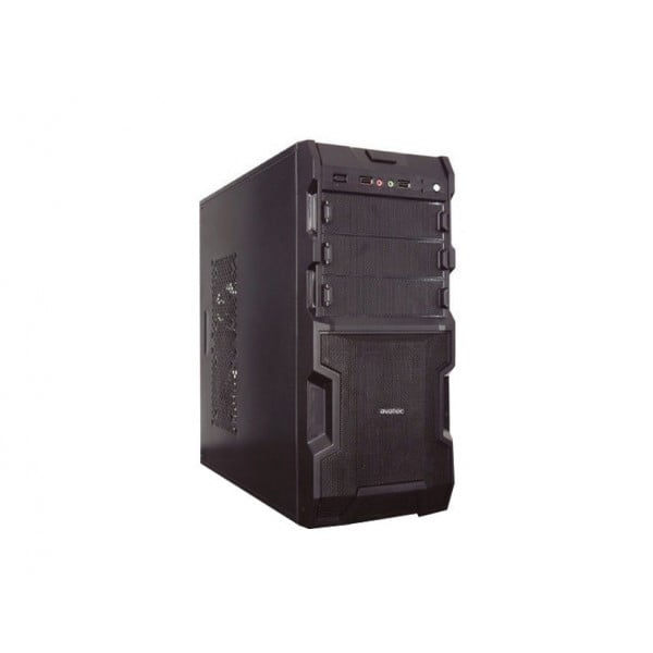 Case Avatec Gaming Style CCA-3222B sin fuente Negro 1 ventana acrilica Led - Rojo