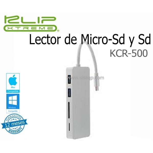 Hub 5 en 1 Tipo C Klip Xtreme KCR-500