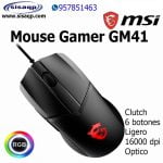 Mouse Msi GM41 Gamer Clutch Lightweight, Optico, hasta 16000dpi, USB 2.0, 6-botones, Negro