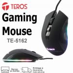 Mouse Teros TE-5162N, RGB, optico, 6400DPI, usb, 6 botones