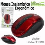 Mouse Vector Ergonómico Inalámbrico 2.4GHz Rojo KMW-330RD Klip Xtreme