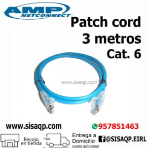 Patch cord Amp 3 metros Azul Cat6 1859277-3