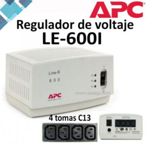 Regulador de voltaje APC LE-600I, 600VA, 220V, 4 tomacorrientes C13