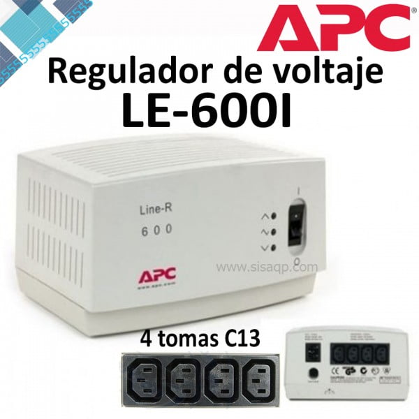 Regulador de voltaje APC LE-600I, 600VA, 220V, 4 tomacorrientes C13