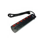Supresor de picos con switch 1.8 metros 6 tomas Omega 492626BK