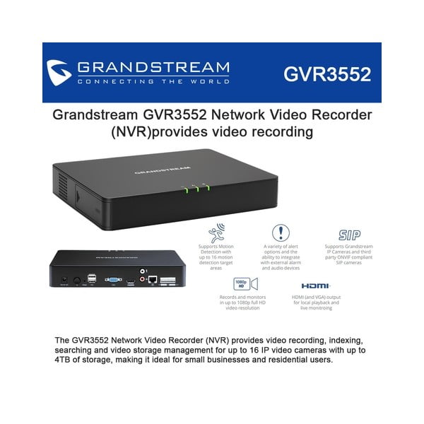 Videograbadora de Red Grandstream GVR3552, para pequeñas empresas - Imagen 4
