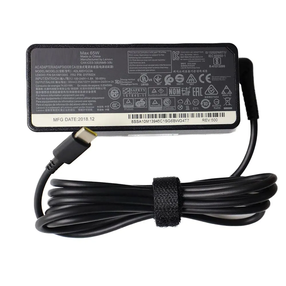 Cargador Lenovo tipo C 20V 3.25A