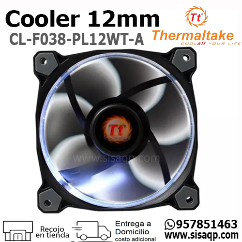 Cooler Thermaltake CL-F038-PL12WT-A 12mm Blanco Led