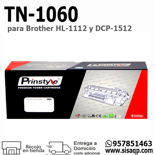 Toner Printstyle TN-1060 para Brother HL-1112/DCP-1512