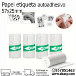 Papel termico Autoadhesivo 57mmx25mm Blanco