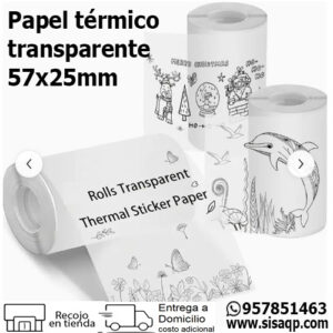 Papel termico transparente 57x25mm transparente