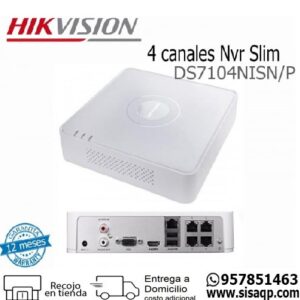 NVR Hikvision de 4 Canales serie Slim con switch PoE interconstruido DS7104NISNP
