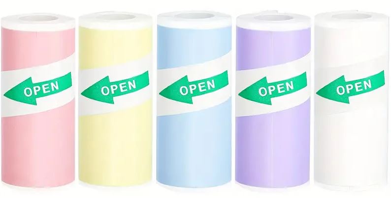 Papel termico autoadhesivo 57x25mm Colores