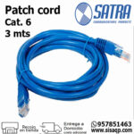Patch Satra Cat6 3metros Azul