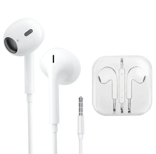 Audifono Blanco con cable 3.5mm y control de volumen