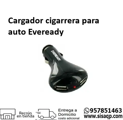 Cargador cigarrera para auto 2 usb Eveready Fast Charging