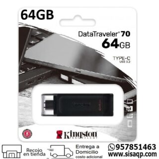 Memoria Usb Kingston 64Gb DataTraveler 70, USB-C 3.2 Gen1 DT7064GB