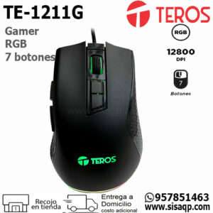 Mouse Teros TE-1211G Gamer RGB 7 botones