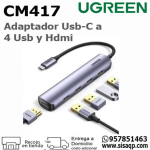 Adaptador Ugreen CM417 USB TIPO-C 4-USB 3.0