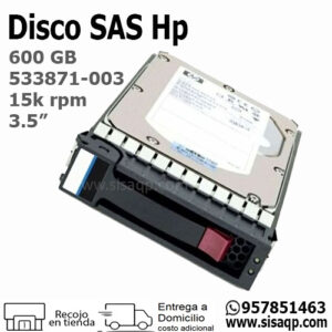 Disco SAS Hp 533871-003 600GB G9 6 g 15 K 3.5 SAS