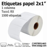 Etiquetas papel 2X1 pulgadas 1 columna Tuco1 RX 1500 etiquetas