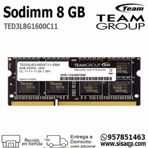 Sodimm Team Group TED3L8G1600C11 8GB