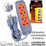 Extension vulcanizada Opalux 11047 8metros 4tomas con linea a tierra