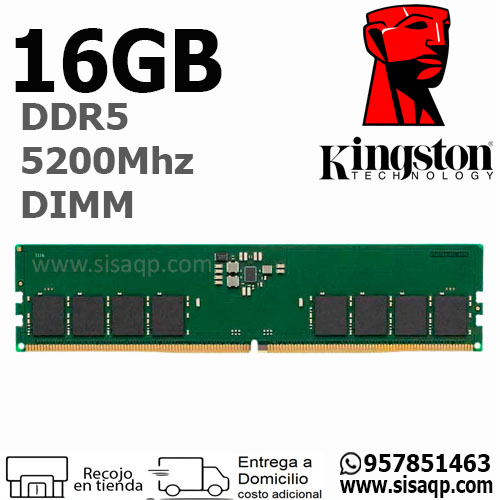 Memoria Kingston 16GB KCP552US8-16 DDR5-5200MHz DIMM