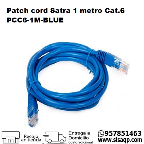 Patch cord Satra 1 metro Cat 6 Azul