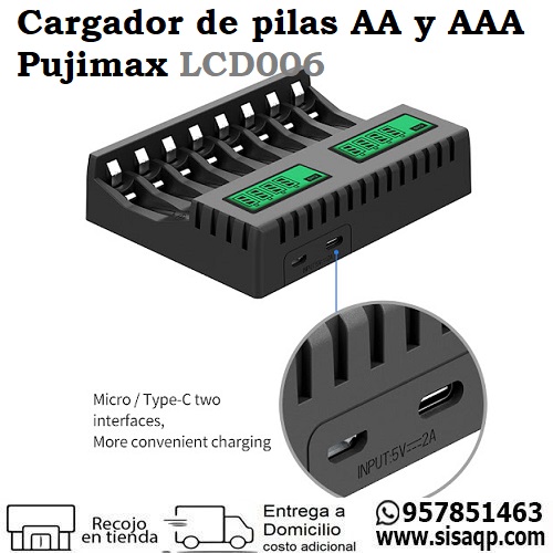Cargador Pujimax LCD006 para pilas AA y AAA