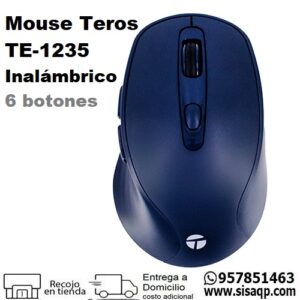 Mouse Teros TE-1235 Inalambrico 6 botones Azul