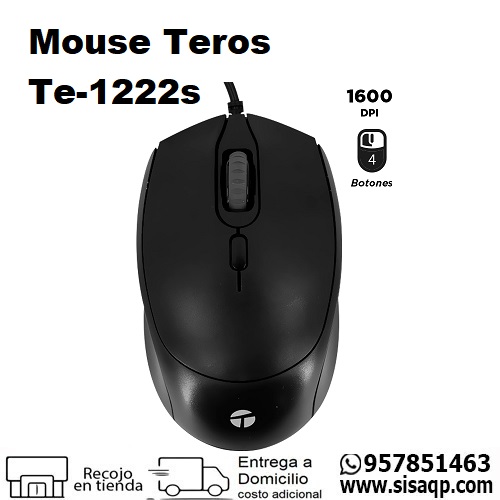 Mouse Teros Te-1222s Negro