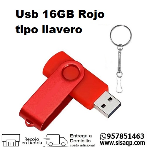 Usb 16GB Rojo tipo llavero