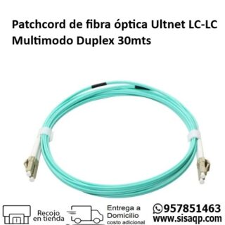 Patchcord de fibra optica Ultnet Multimodo LC-LC Duplex 50125 OM4 100GB 30mts