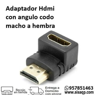 Adaptador HDMI con angulo codo macho a hembra