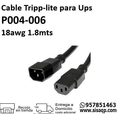 Cable Tripp-lite P004-006 para ups 18awg 1.8mts