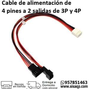 Cable de alimentacion de 4 pines a 2 salidas de 3P y 4P