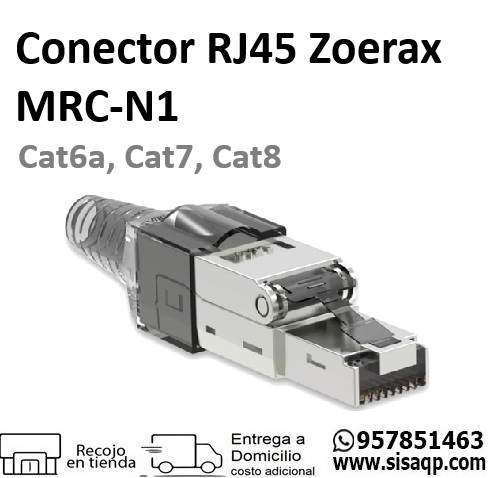 Conector RJ45 Zoerax MRC-N1 CAT6A/CAT7/CAT8 sin herramienta