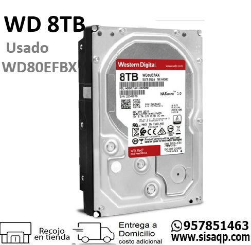 Disco WD 8TB WD80EFBX Red Usado