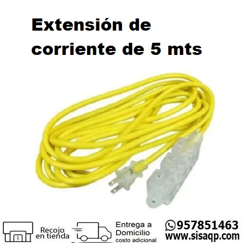 Extension de corriente de 5 metros amarilla