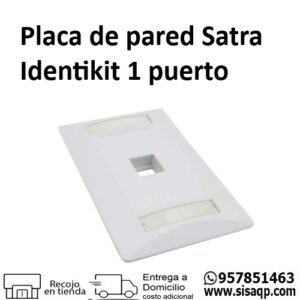 Placa de pared Satra Identikit 1 puerto Blanco